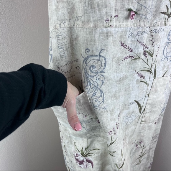 Vintage Sweet Jessie Dress Womens Small Petite Midi Floral 90s Y2K Linen Prarie - Picture 3 of 11